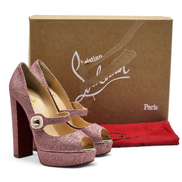 Christian Louboutin Bibibop Platform Peep Toe Pumps 140 - Pink 36 5.5US $895 NWB - Picture 1 of 11